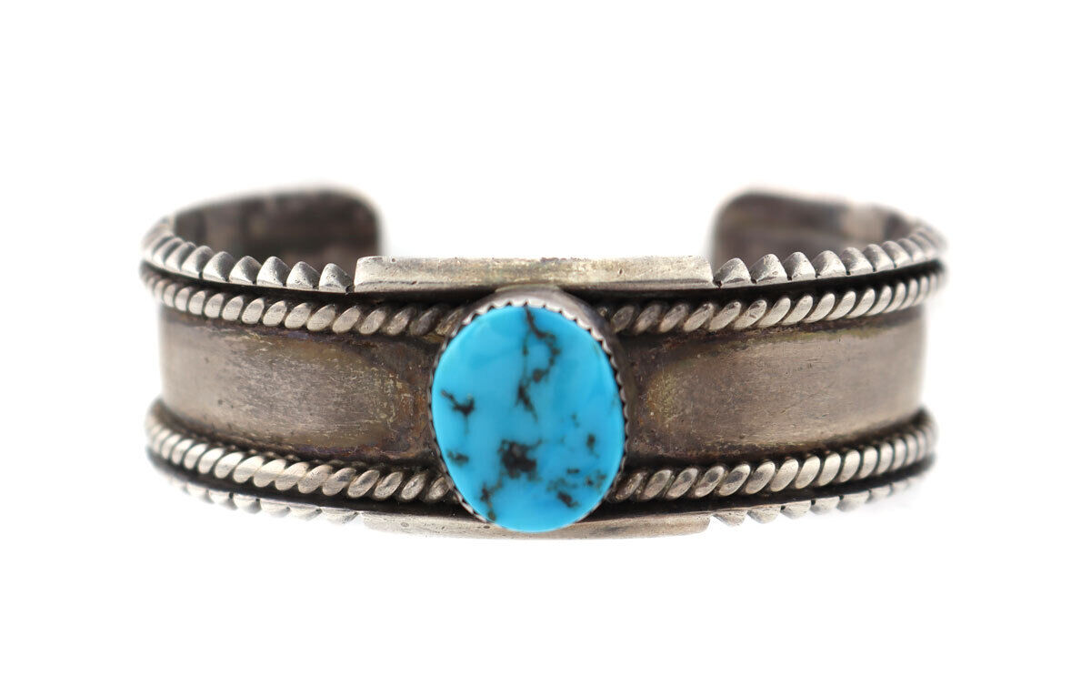 Navajo Turquoise and Silver Bracelet, c. 1950s, Size 6.25