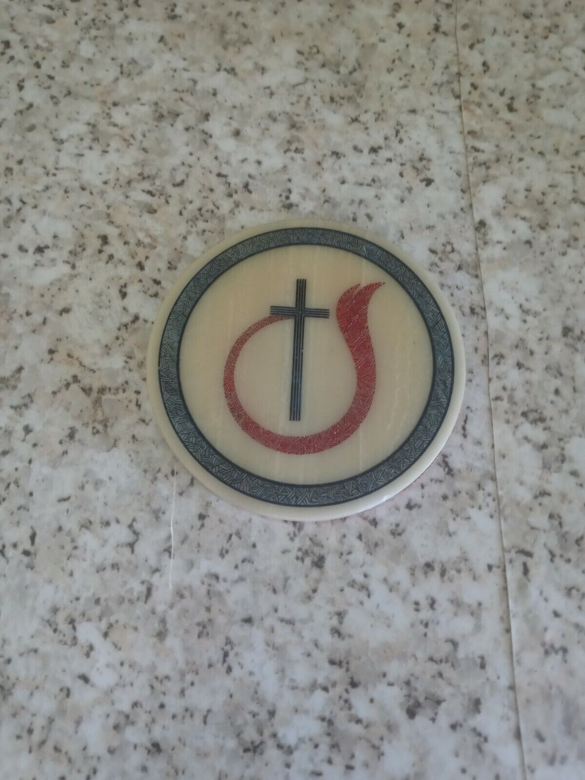 Vintage Church Of God Christian Cross Drink Coaster