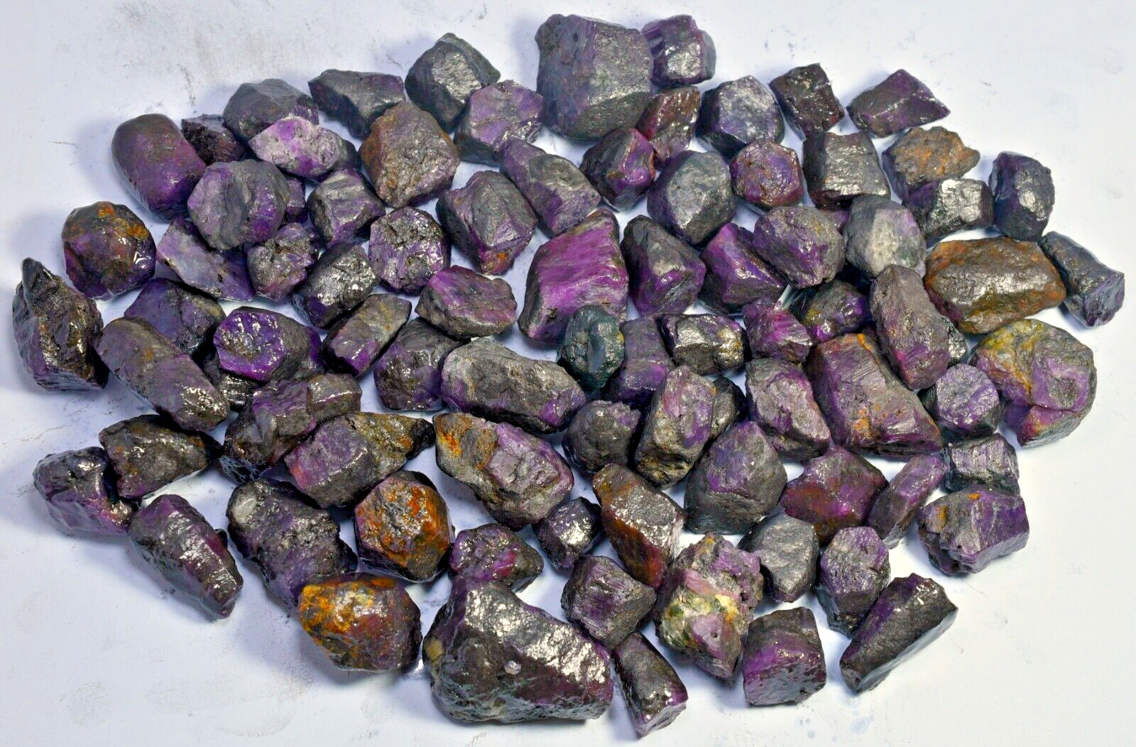 700 GM Dazzling Natural Rough Purple Corundum Sapphire Crystals Lot @Pakistan