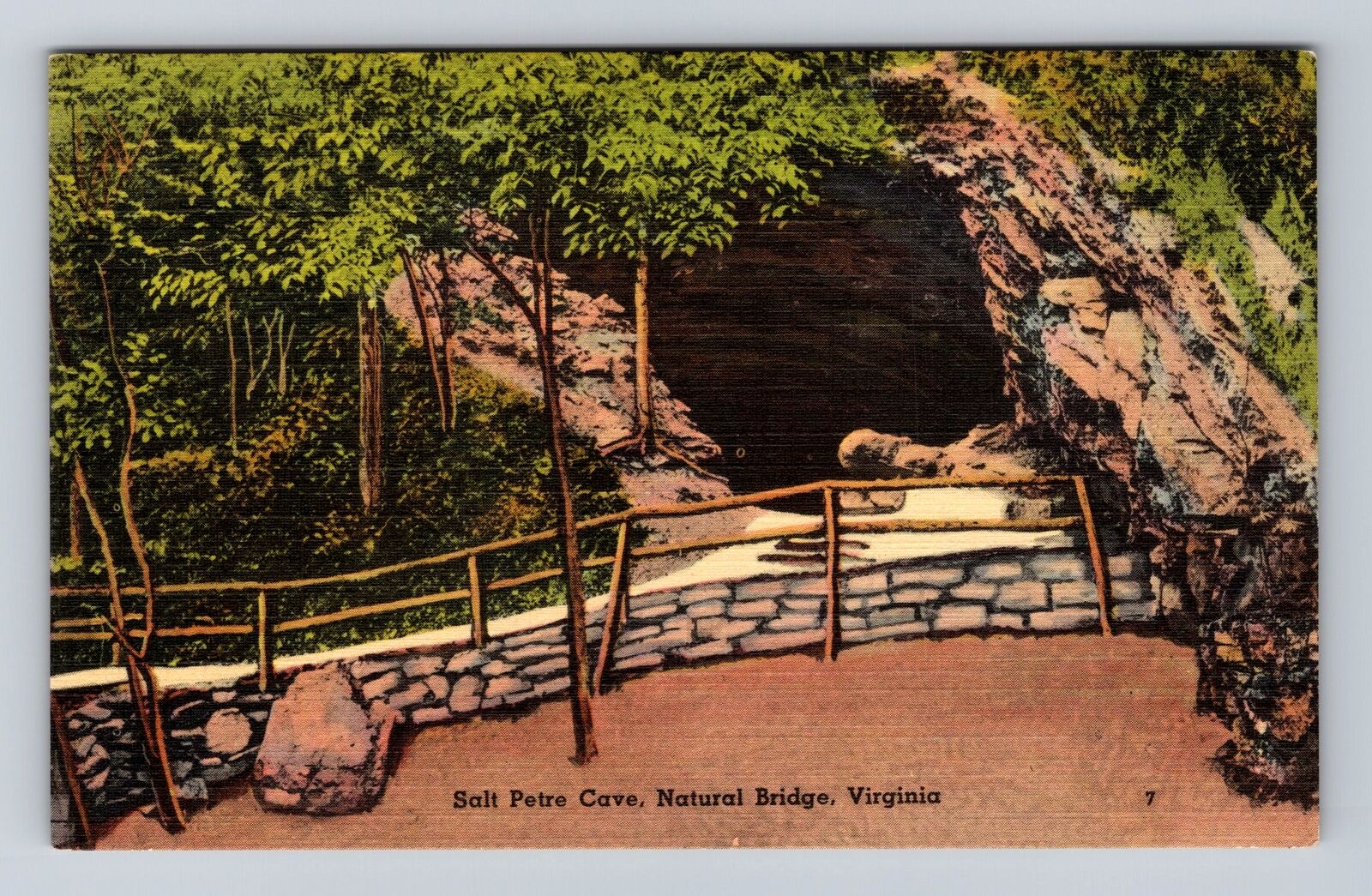 Natural Bridge VA-Virginia, Salt Petre Cave, Antique, Vintage Souvenir Postcard