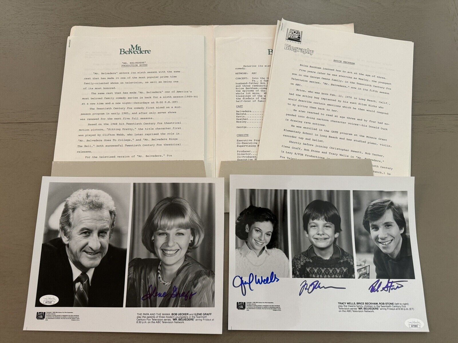 Mr. Belvedere TV Show Original Promo/Press Kit Autograph Signed by Cast Members