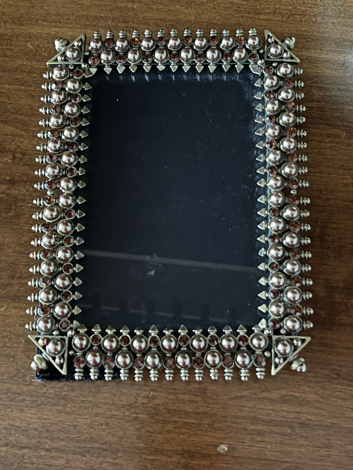 Olivia Riegel Brown Crystal and Pearl Picture Frame photo