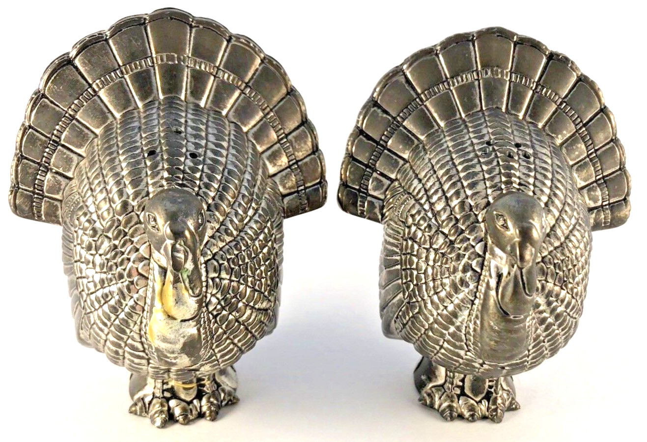 Vintage International Silver Company Turkey Thanksgiving Salt and Pepper Shakers