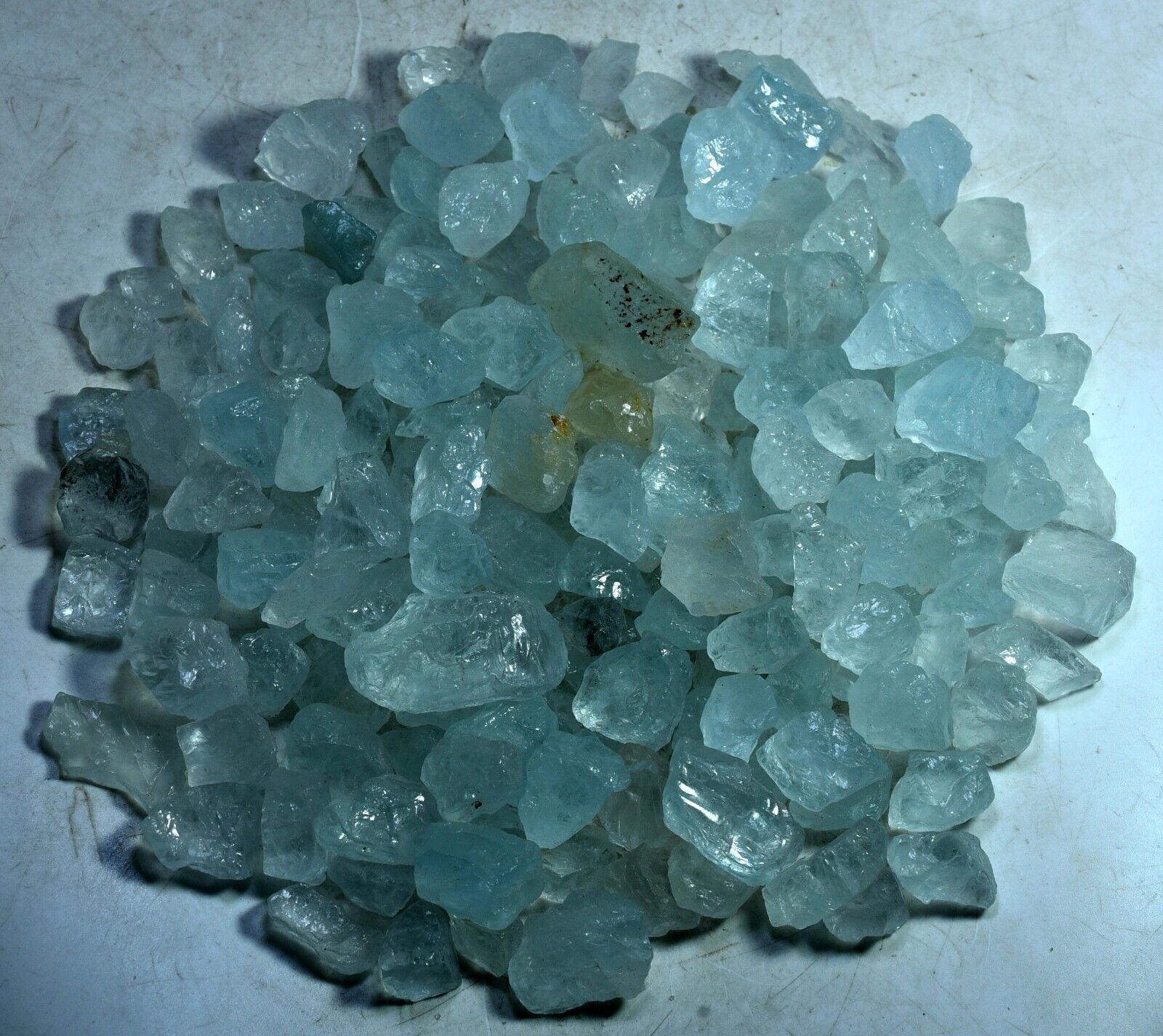 700 GM Breathtaking Natural Cutting Grade Blue AQUAMARINE Crystals Lot @Pakistan