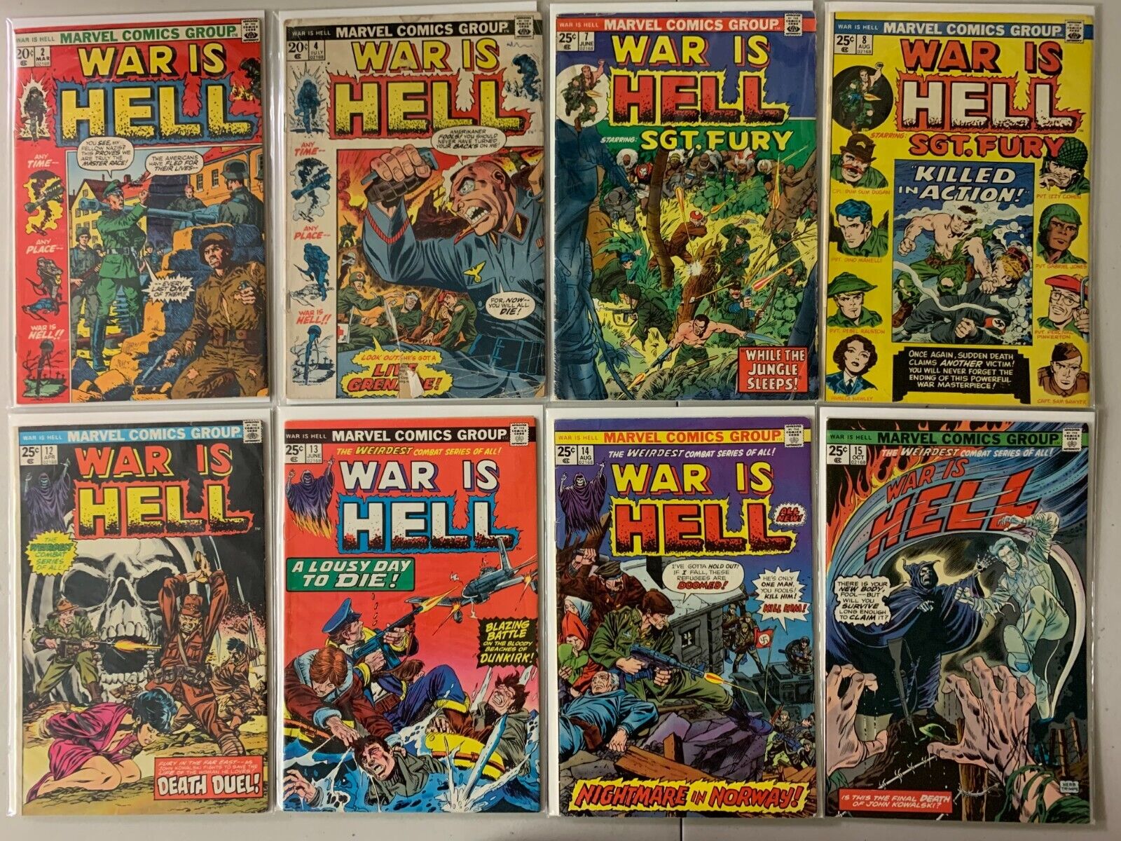 War is Hell comics lot #2-15 (final issue) 8 diff avg 4.0 (1973-75)