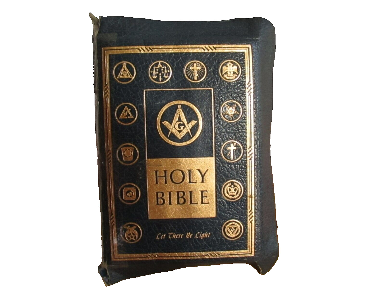 Vintage Holy Bible Let There Be Light Masonic Edition 1950 Leather Binding KJV