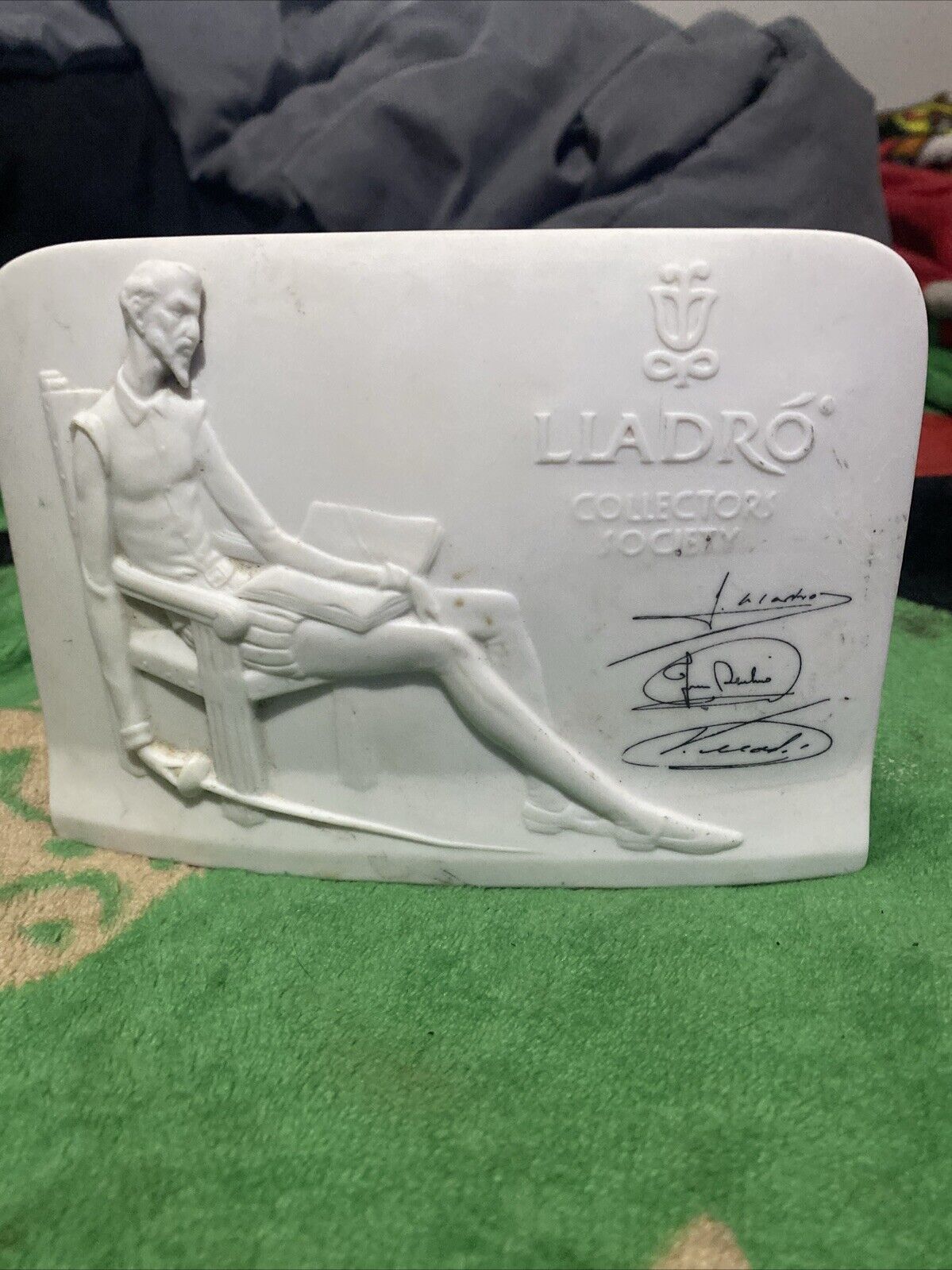 Lladro Collectors Society Don Quixote Porcelain Shell Plaque Signed (1987 Spain)