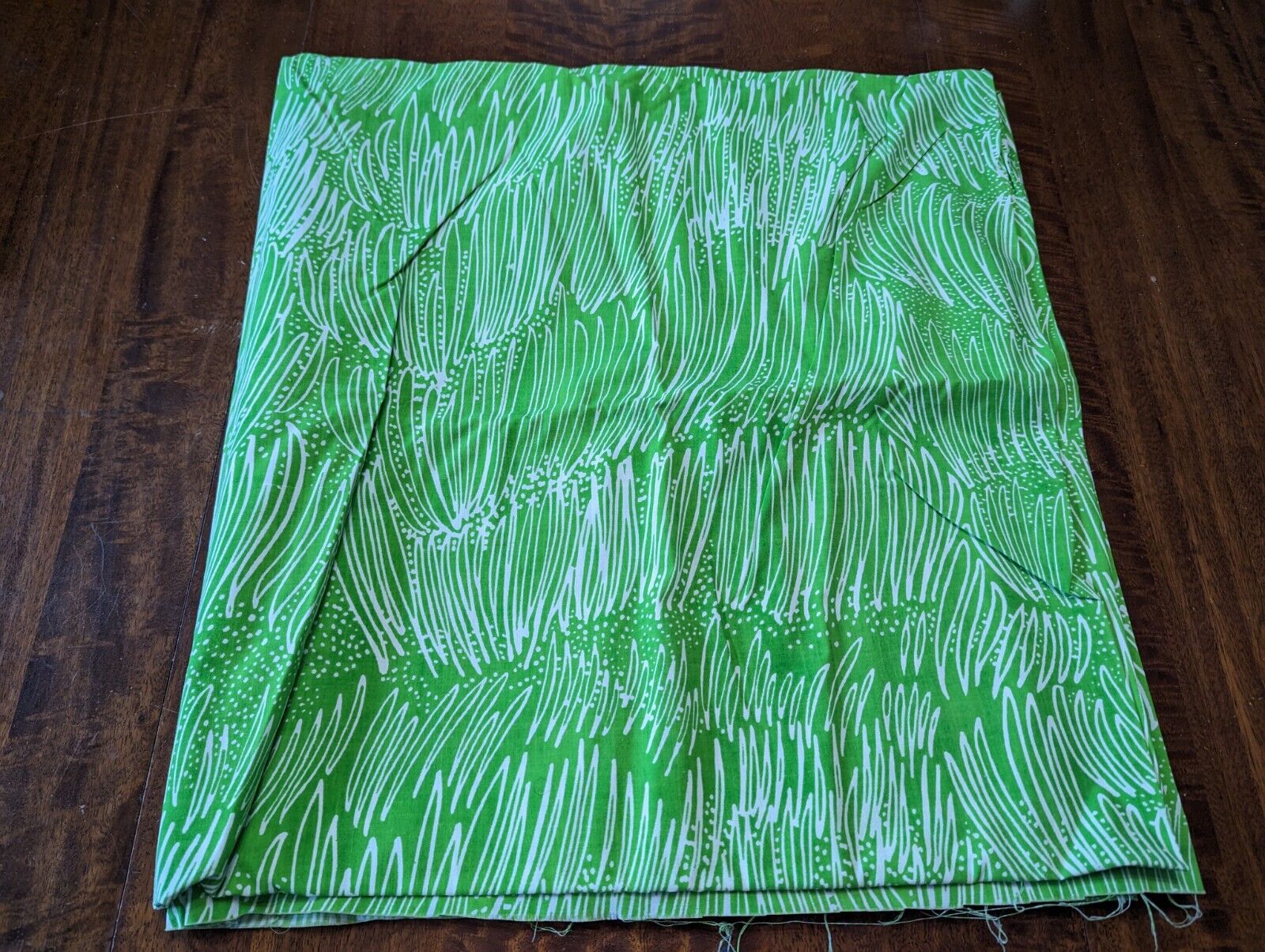 Vintage Cindy Mufson for Martex, Green Grass, full flat sheet - please read