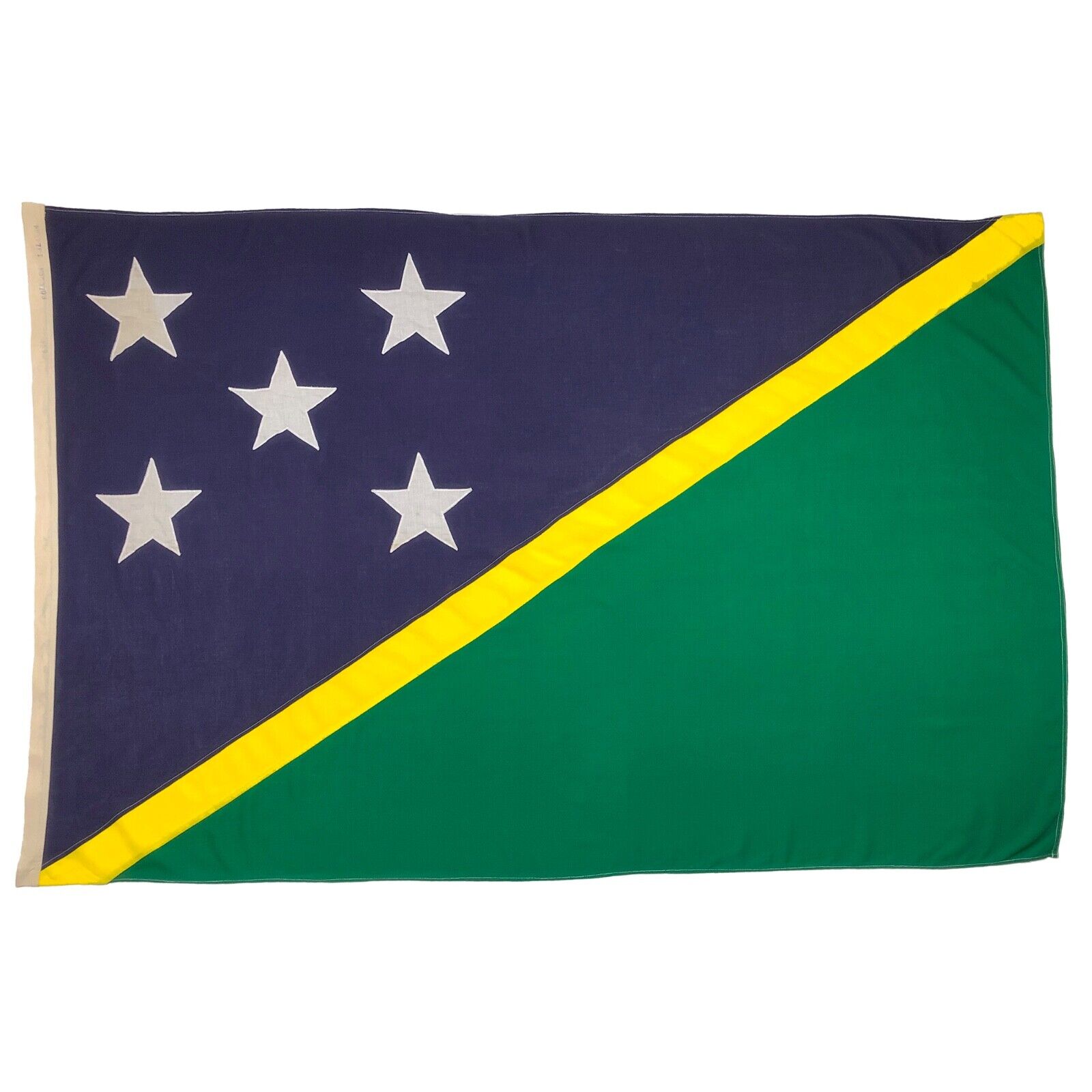 Vintage Nautical Flag Solomon Islands Sewn Old Cloth Textile Art Melanesia