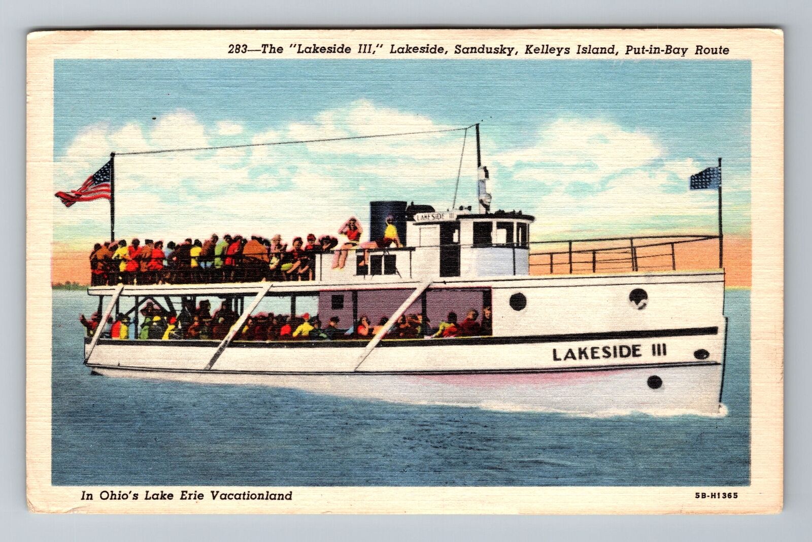 Sandusky OH-Ohio, The Lakeside III, Ships Vintage c1949 Souvenir Postcard