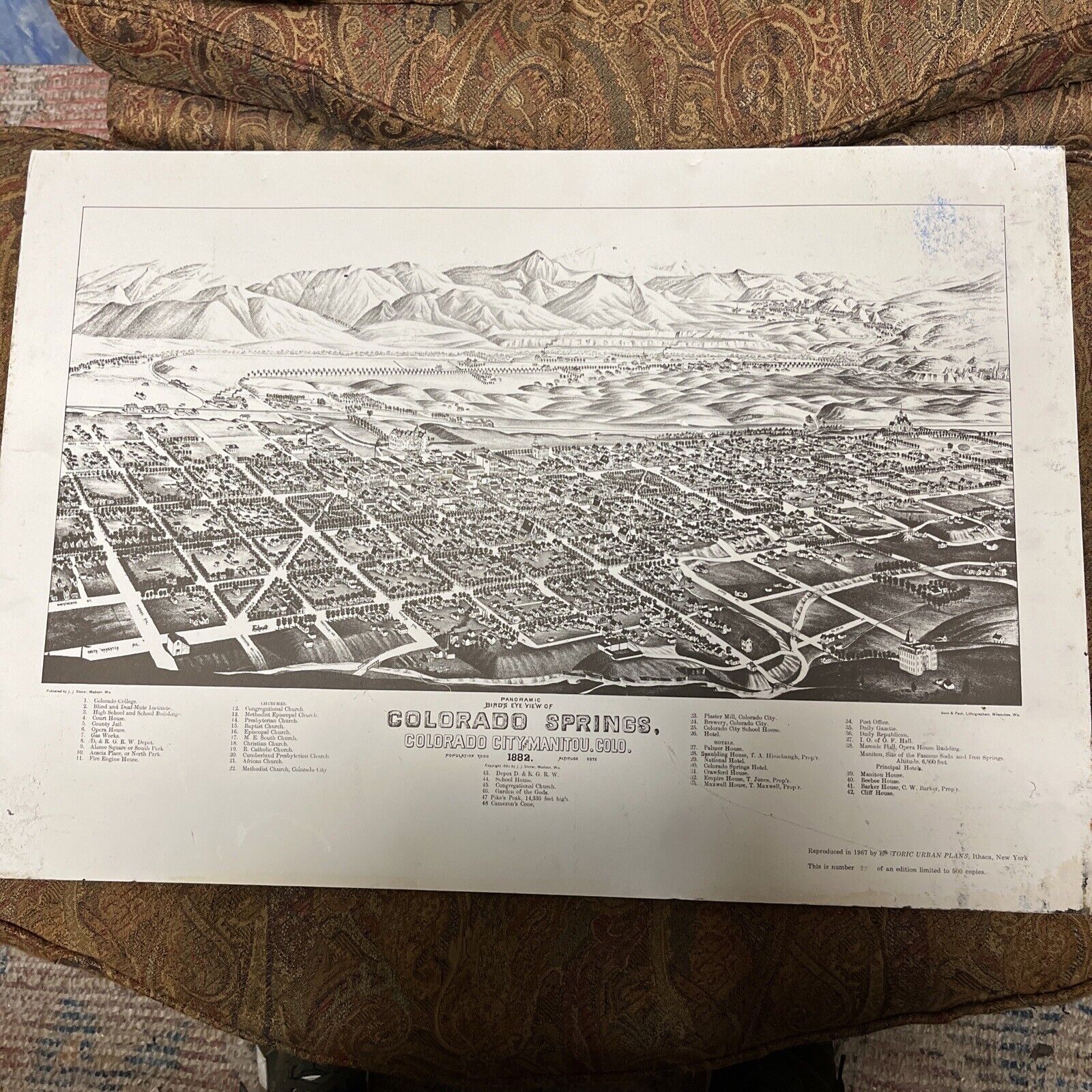 1967 Colorado Springs Limited Edition Print Number 87 /500