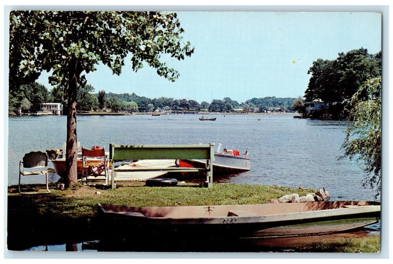 c1960's Beautiful Spots On Lake Shafer Monticello Indiana IN Unposted Postcard
