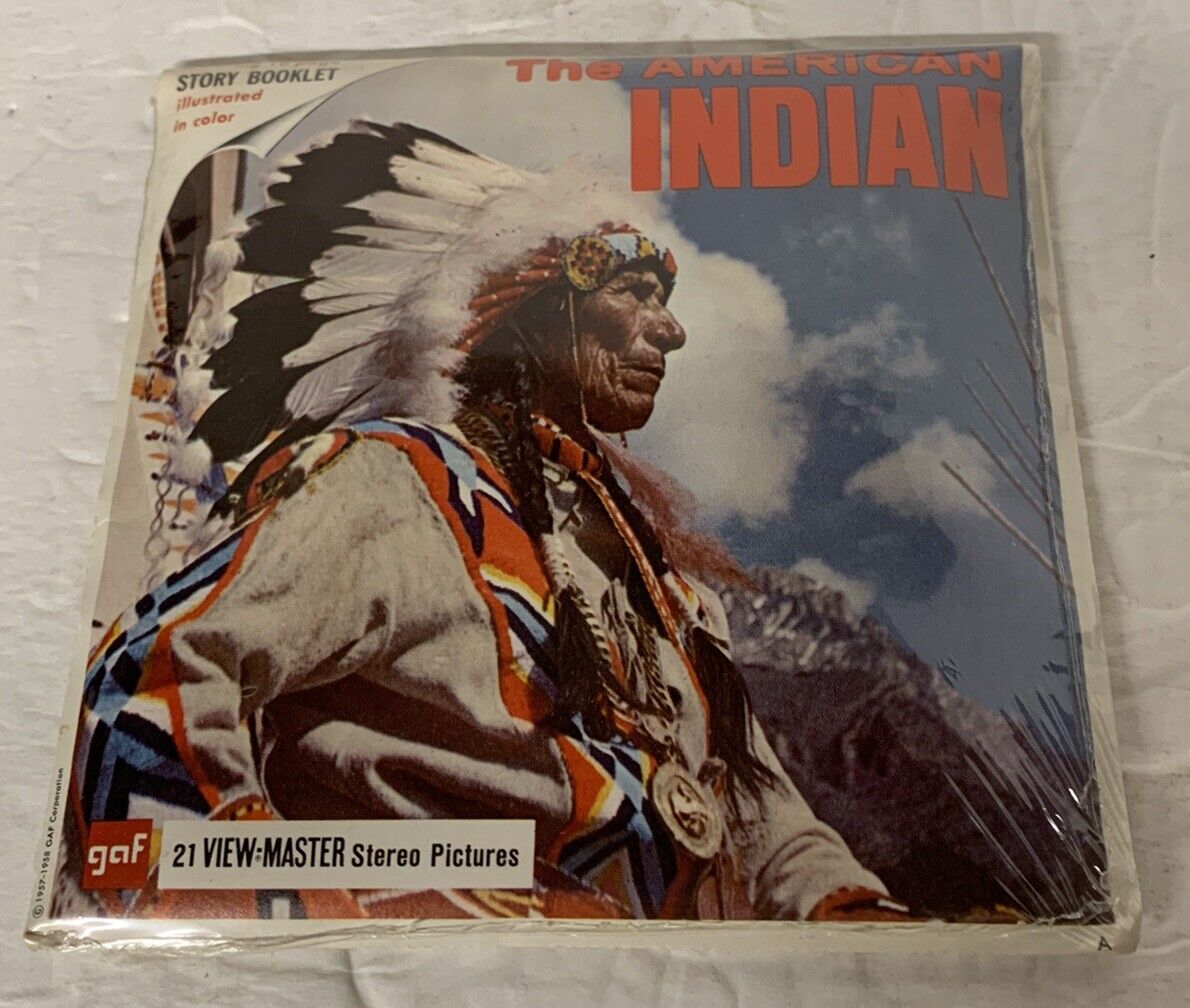 The American Indian 1958 view-master 3 reel packet B725 New Sealed