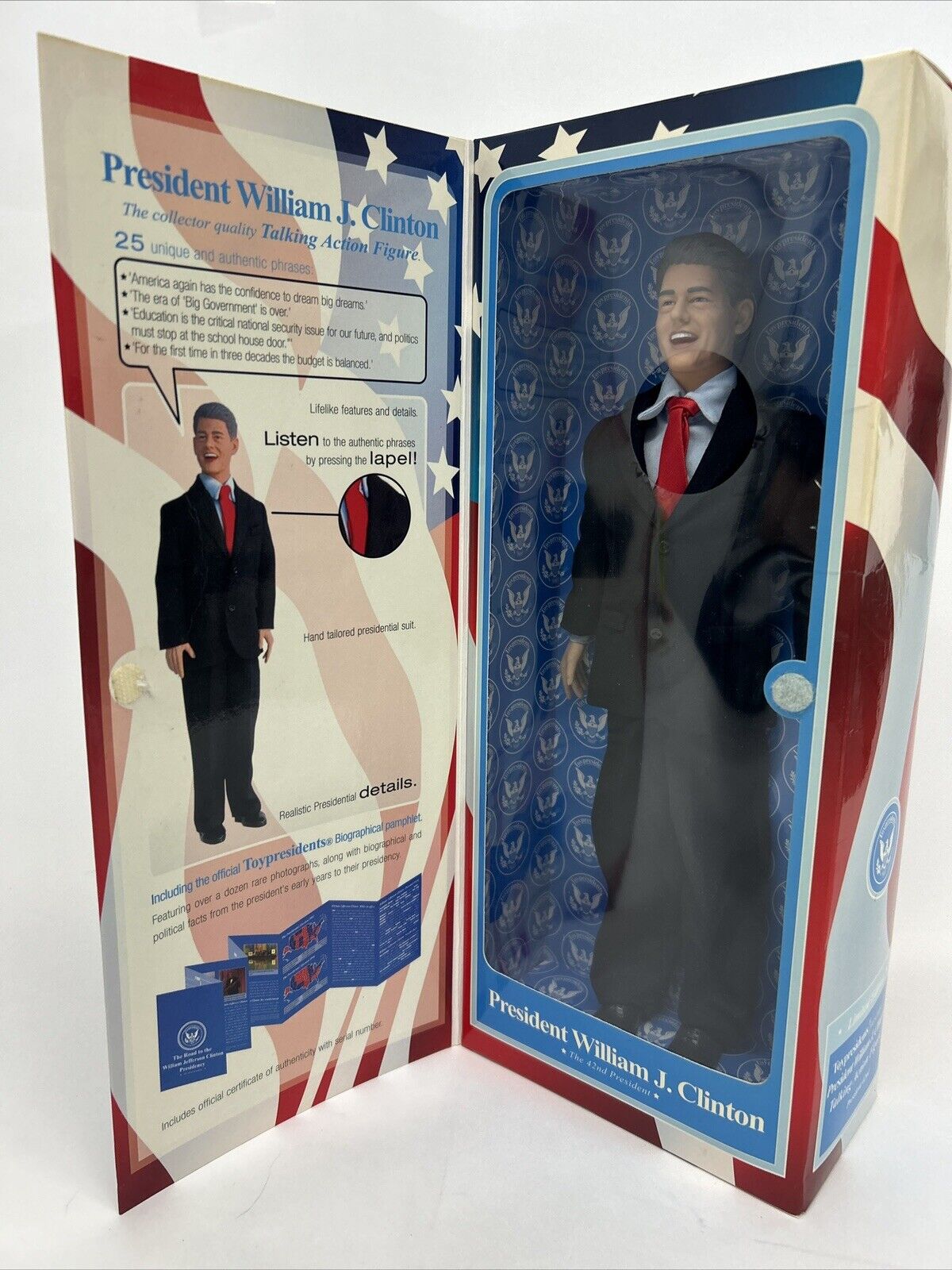 Talking Action Figure President Clinton By Toypresidents *New Batteries - Works*