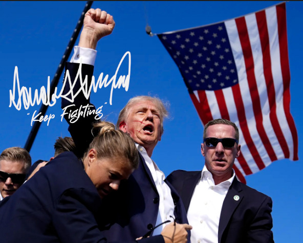 President Donald Trump Autographed 8x10 Photo Signed Reprint Keep Fighting USA