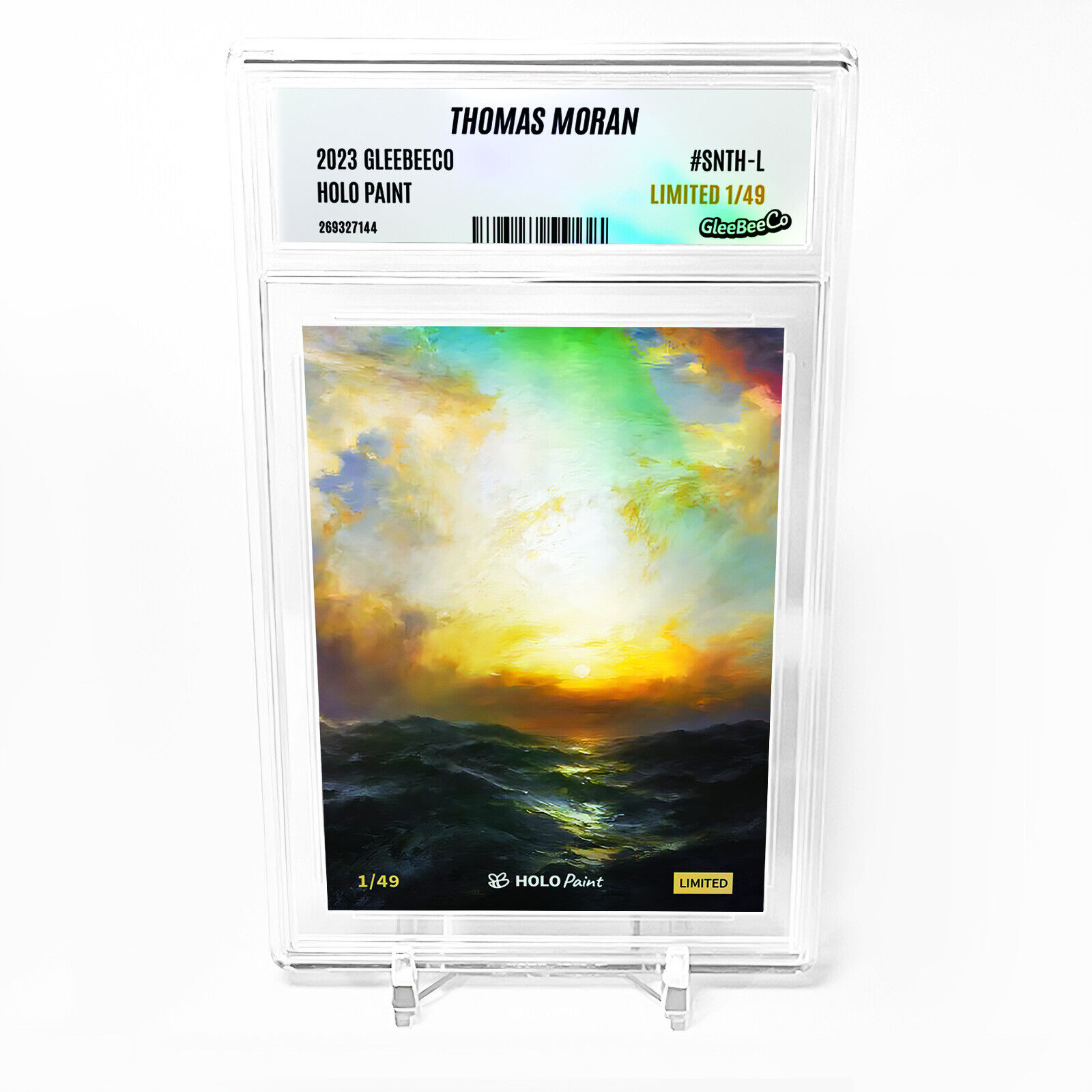 SUNSET AT SEA (Thomas Moran) Holographic Card GleeBeeCo #SNTH-L LIMITED to /49