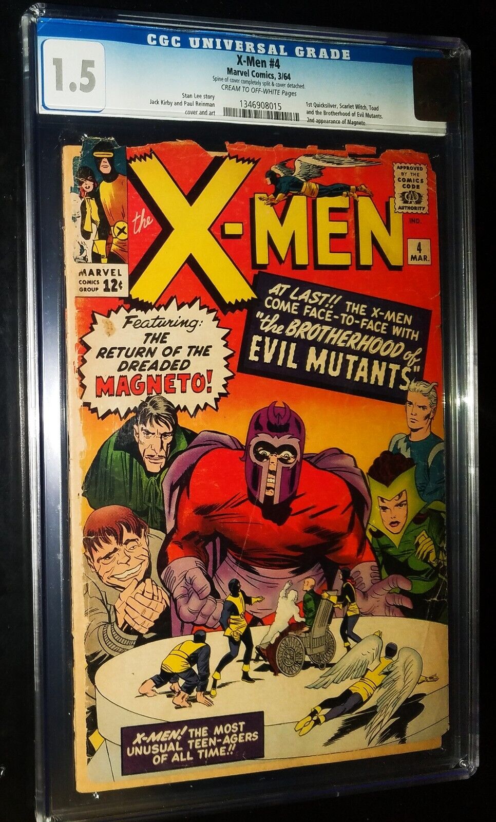 CGC X-MEN #4 1964 Marvel Comics CGC 1.5 Fa-G Key Issue