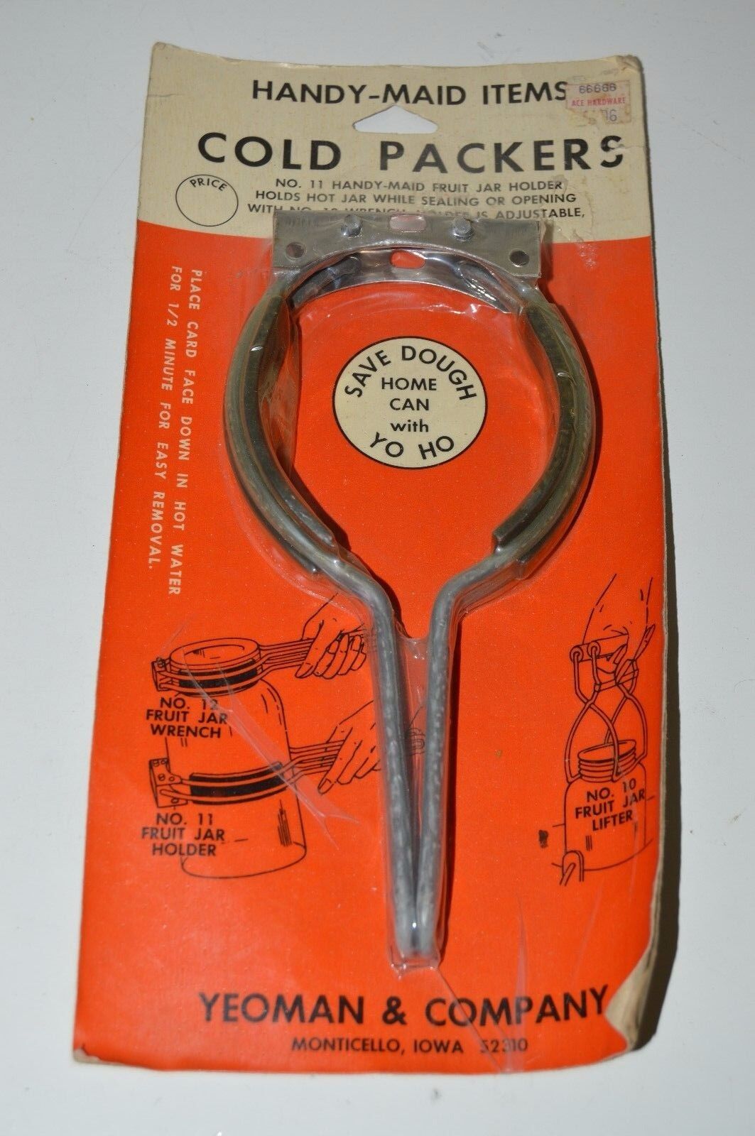 Vintage Yeoman & Co COLD PACKERS Hot Jar Carrying Tool MIP NIP NOS Handy Maid