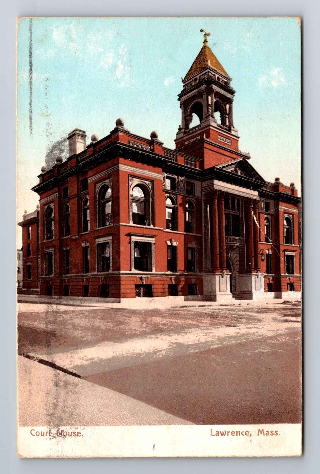 Lawrence, MA-Massachusetts, Court House c1909, Vintage Souvenir Postcard