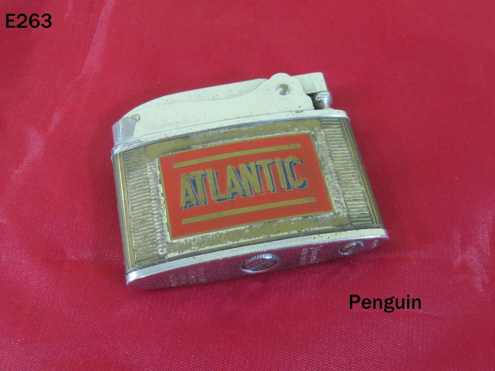 Vintage Atlantic Motor Oil Penguin Lighter Japan