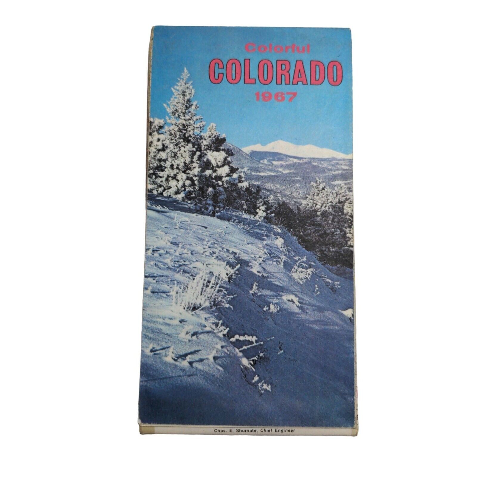Vintage 1967 Colorful Colorado Paper Highway Map Tourist Info Color Photos