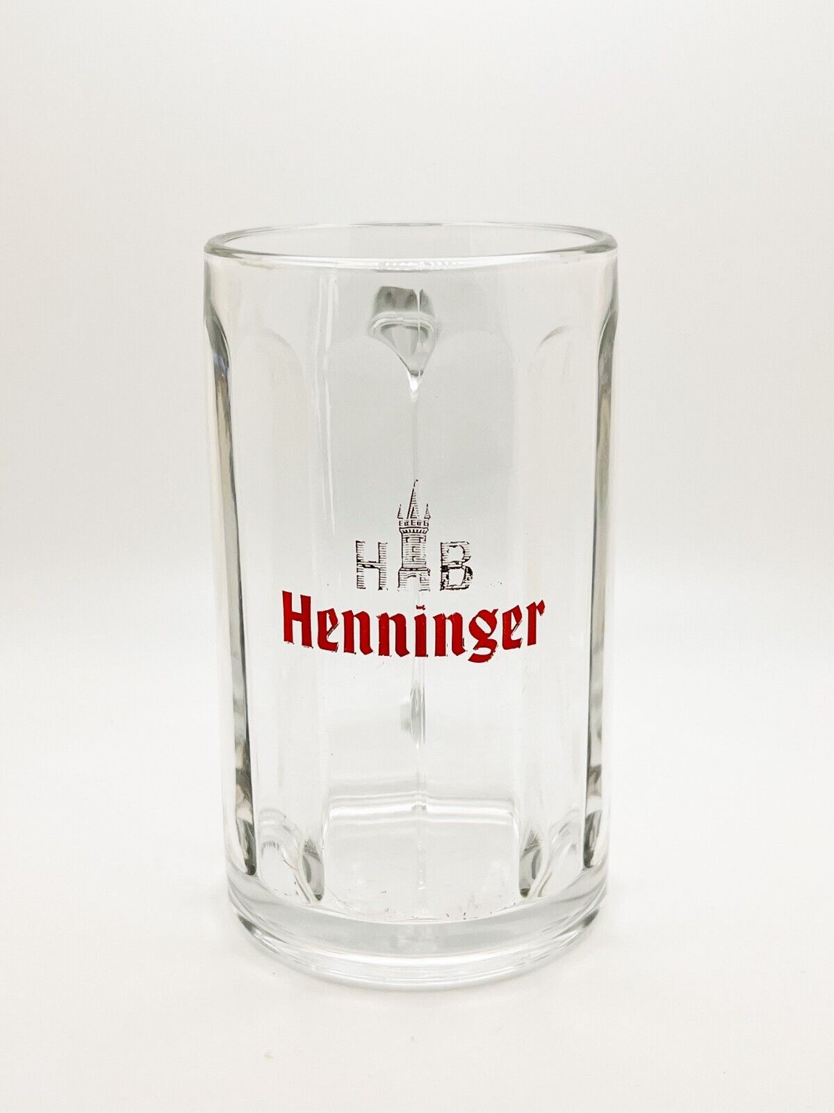 Vintage HB Henninger Glass Beer Mug Stein 0.3L 