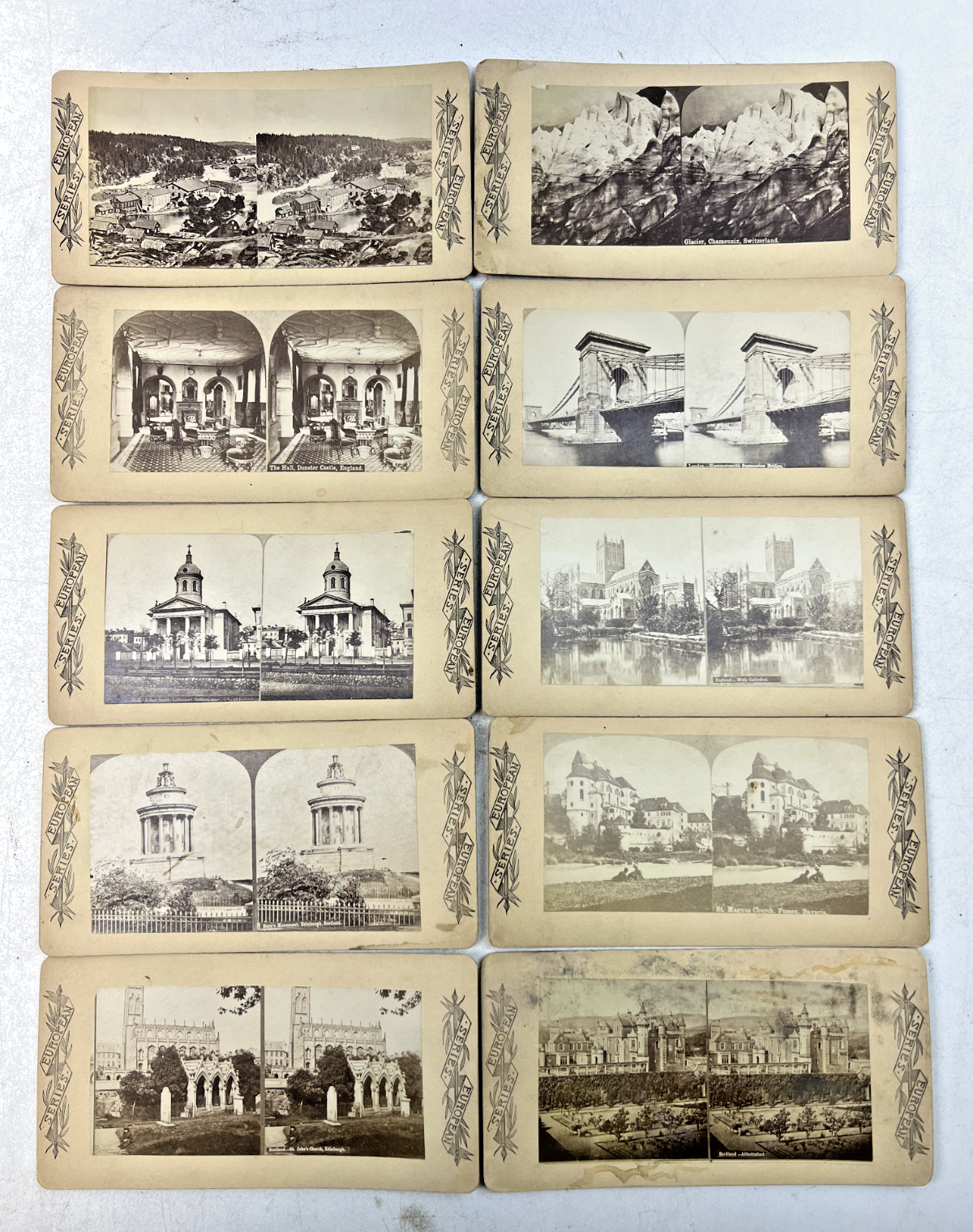 Antique European Series Stereoscope Viewer Cards - Lot of 10
