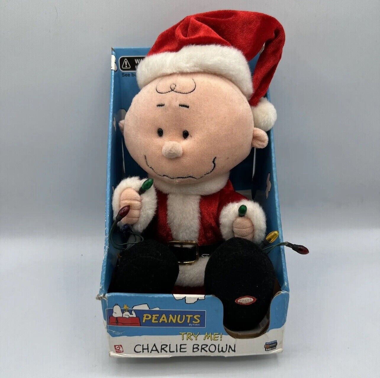 Peanuts Gemmy Industries Charlie Brown Christmas Singing Plush Tested