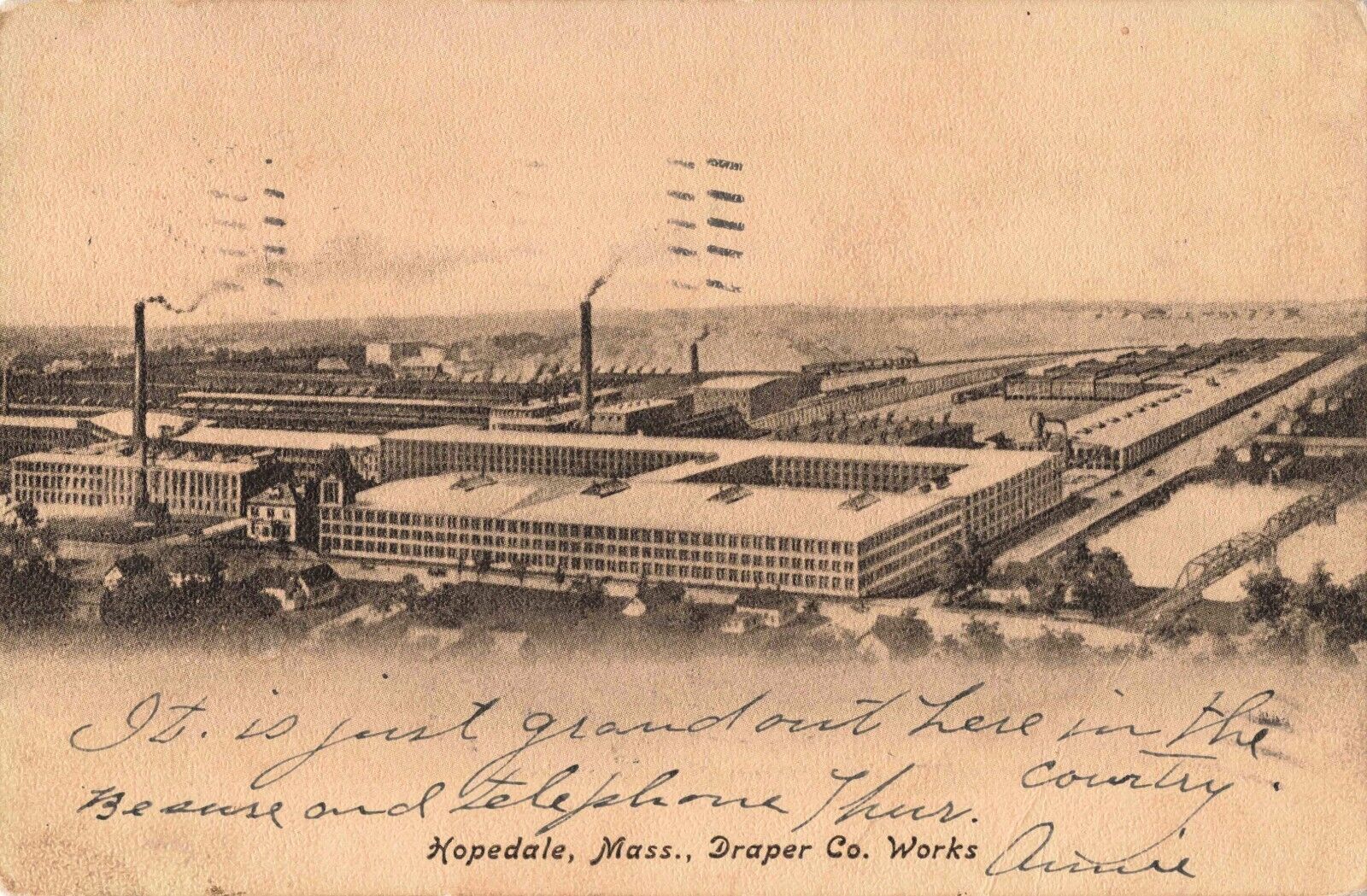 Draper Co. Works Hopedale Massachusetts MA 1907 Postcard