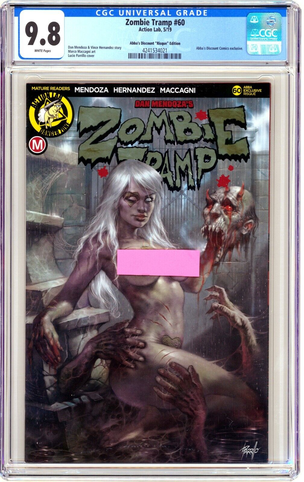 ZOMBIE TRAMP 2019 #60 PARRILLO Abba's Discount Z-RATED VARIANT CGC 9.8 NM/MT