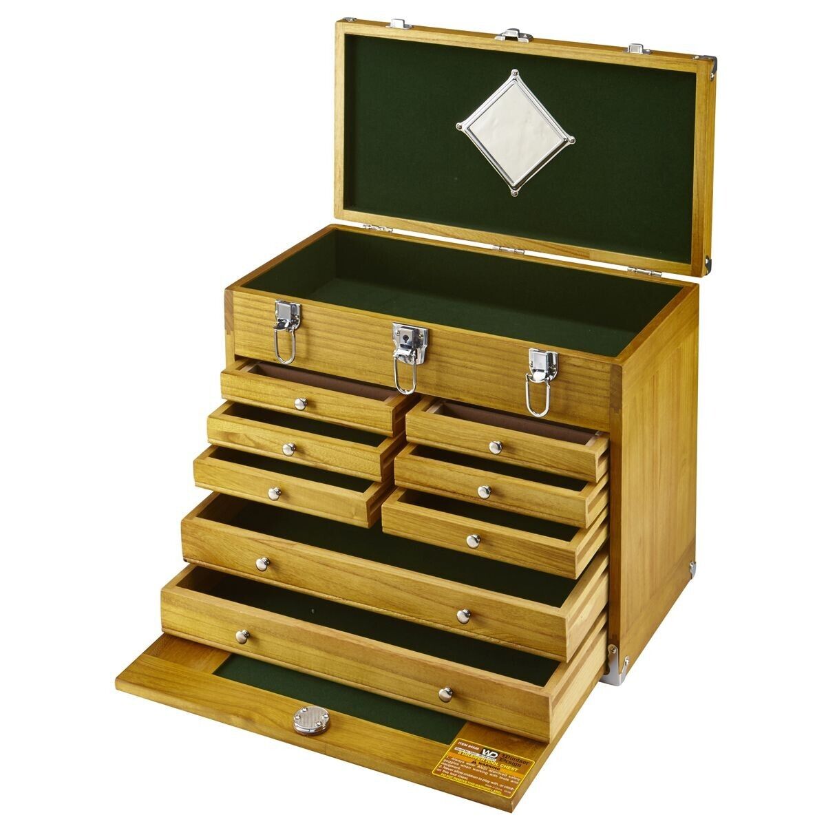 8 Drawer Wooden Tool Chest Wood Cabinet Box Workshop Storage Organizer/FREE SHIP
