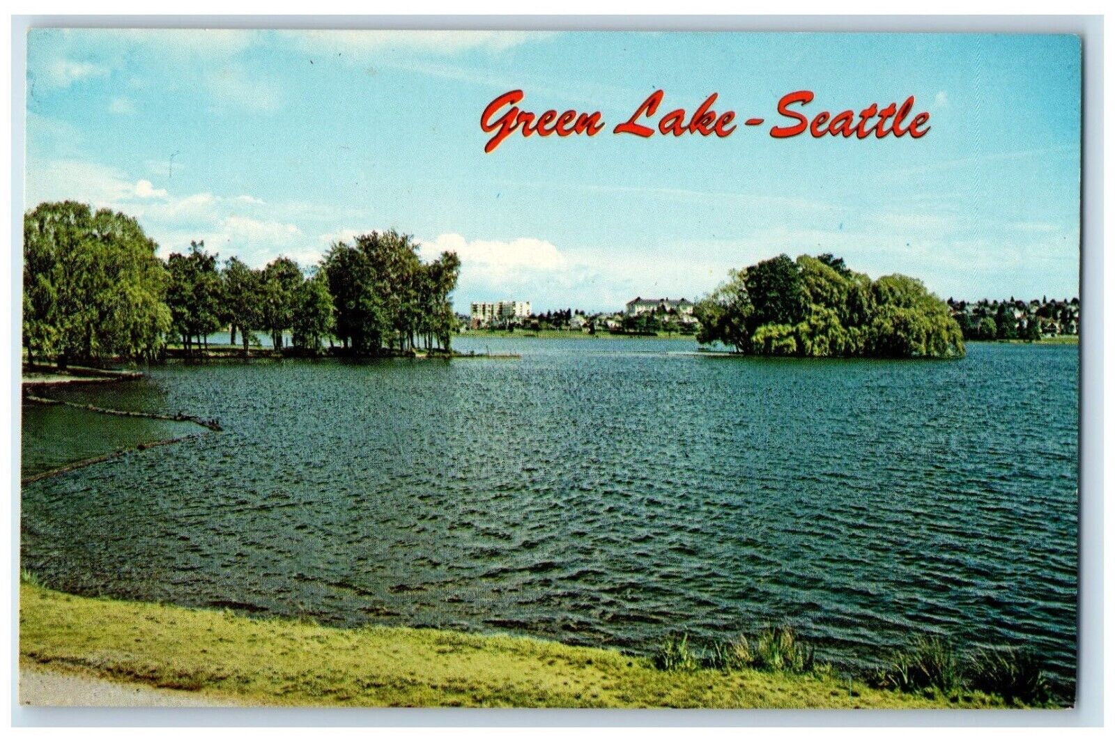 c1960's Beautiful View Of Green Lake Seattle Washington WA Vintage Postcard
