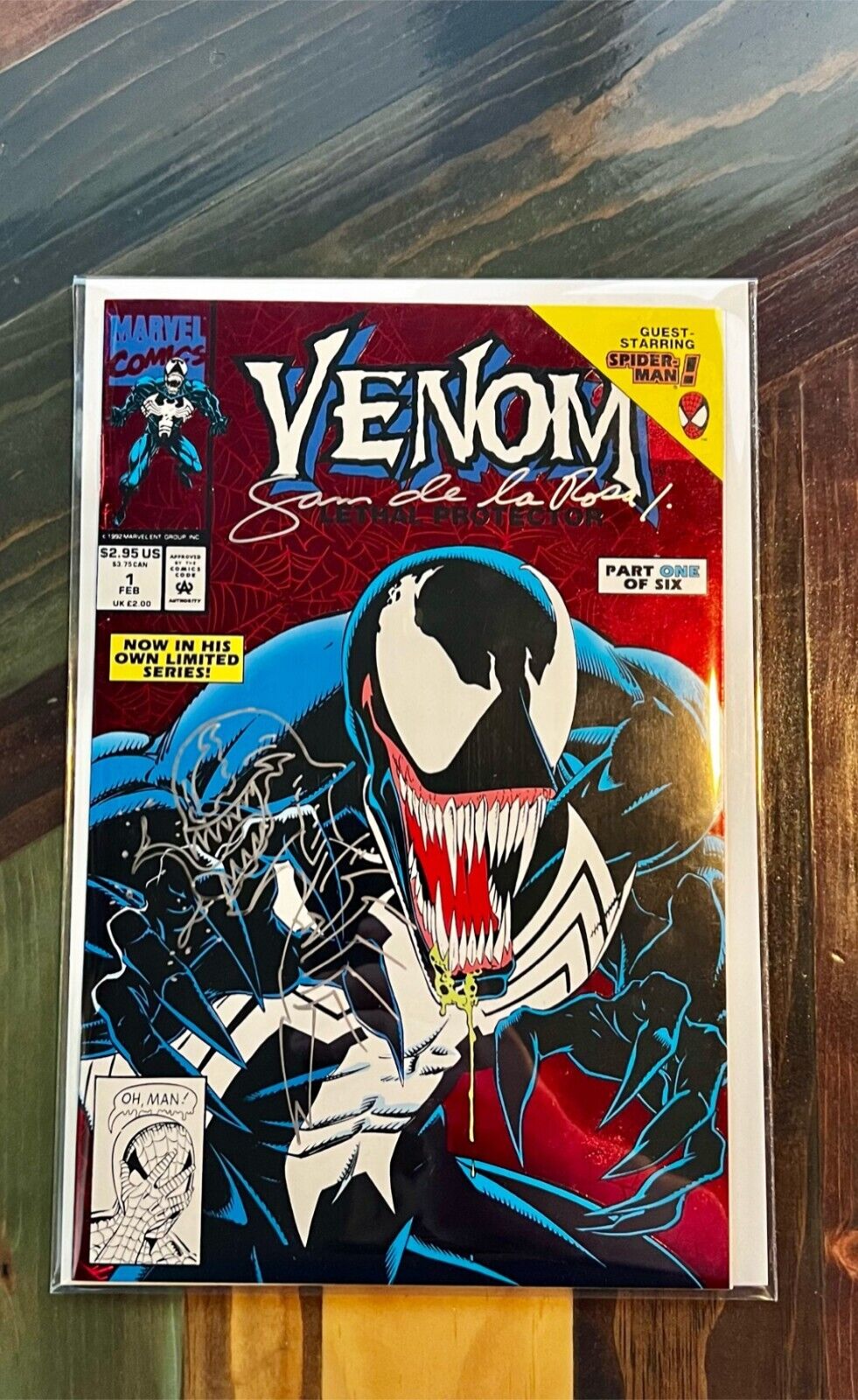 Venom Lethal Protector 1 Signed & Sketched Sam De La Rosa COA Marvel Comics