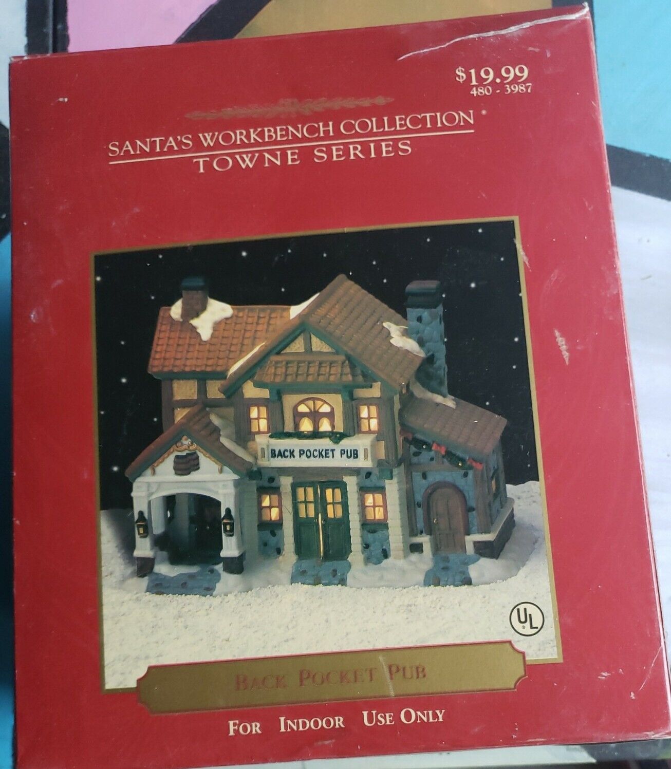Santa's Workbench Collection Towne Series Back Pocket Pub 1999 Christmas New