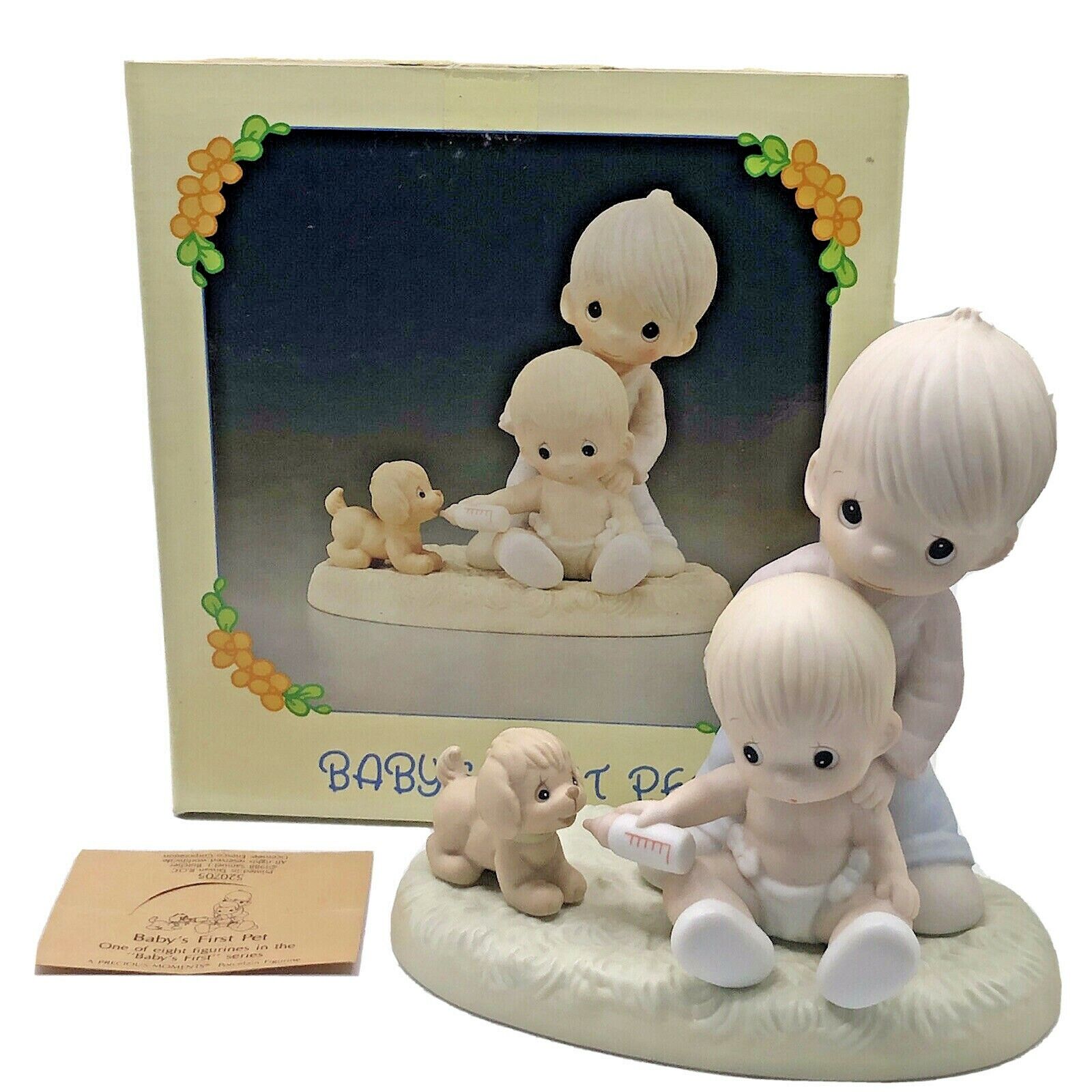 Pre-Owned Precious Moments Figurine 520705 Baby's First Pet w/ Box Tag 1988
