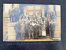 1910 RPPC Postcard Columbia Junior College Students & Faculty on School Steps picture