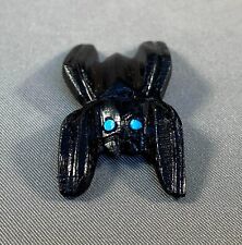 Zuni Carved Black Jet Spider Fetish with Turquoise Eyes by Michael Coble NEW picture