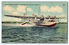 1942 Early Morning Takeoff Pan-American Clipper Ship Miami Florida FL Postcard picture