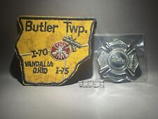 Rare Vintage Butler TWP Vandalia Ohio Firefighter Patch & Pins Authentic Metal picture