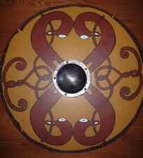 Skjold Viking Shield Historical Battle ready Wooden Shield Best Gift Larp picture