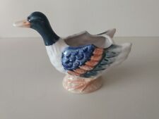 Vintage 1950s Japan Hand Painted Ceramic Mallard Duck Decoy Planter Figurine picture