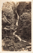 Columbia River Highway Oregon, Wahkeena Falls, Vintage RPPC Real Photo Postcard picture
