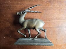 Antique School Of Jeypore Brass Antelope Early 1900s W/ Casting Error On Horn picture