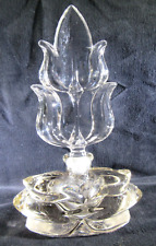 Pairpoint Gunderson Perfume Dresser Bottle ART DECO flower Large HEAVY glass 7
