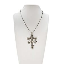 Navajo Sterling Silver Cross Pendant Necklace Made by Juan Willie picture
