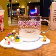 HOT Starbucks Sakura Pink Color Glass W/ Purple Stir Rod CoffeeMug Korea Cup US picture