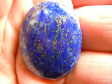 Lapis Lazuli Deep Blue W/ Pyrite Calcite Polished LG Oval Cab Gemstone 53 Carat  picture