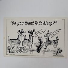 L.H. Dude Larson Comic Vintage Postcard Deer Buck Doe Do You Want To Go Along picture