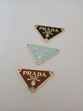 Lot Of 3  Gold 38mm Prada Logo Triangle with trim Gold tone Button  Zipperpull picture