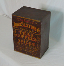 John Sexton & Co. Antique Advertising Tin Teas Coffees And Spice 3Lbs Drug Store picture